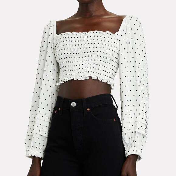 NWT Solid & Striped Remy Polka Dot Crop Top - Picture 3 of 15